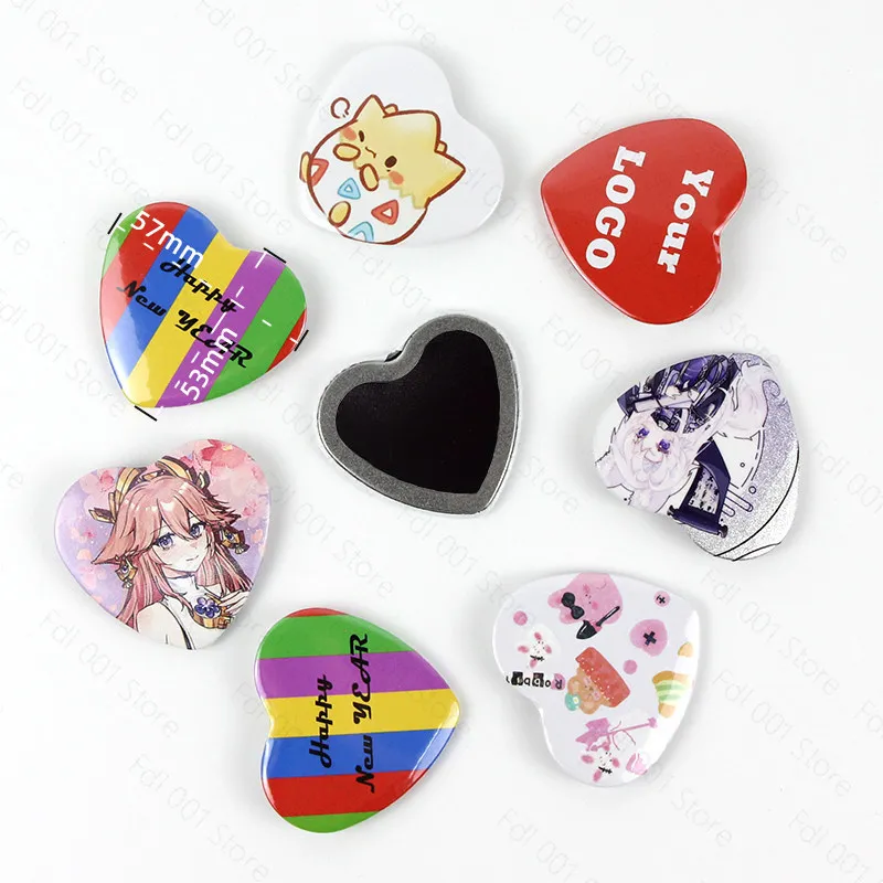Love-shaped badge machine, personalized badge, soft magnet, refrigerator sticker, making machine set, accessories 53 * 57mm
