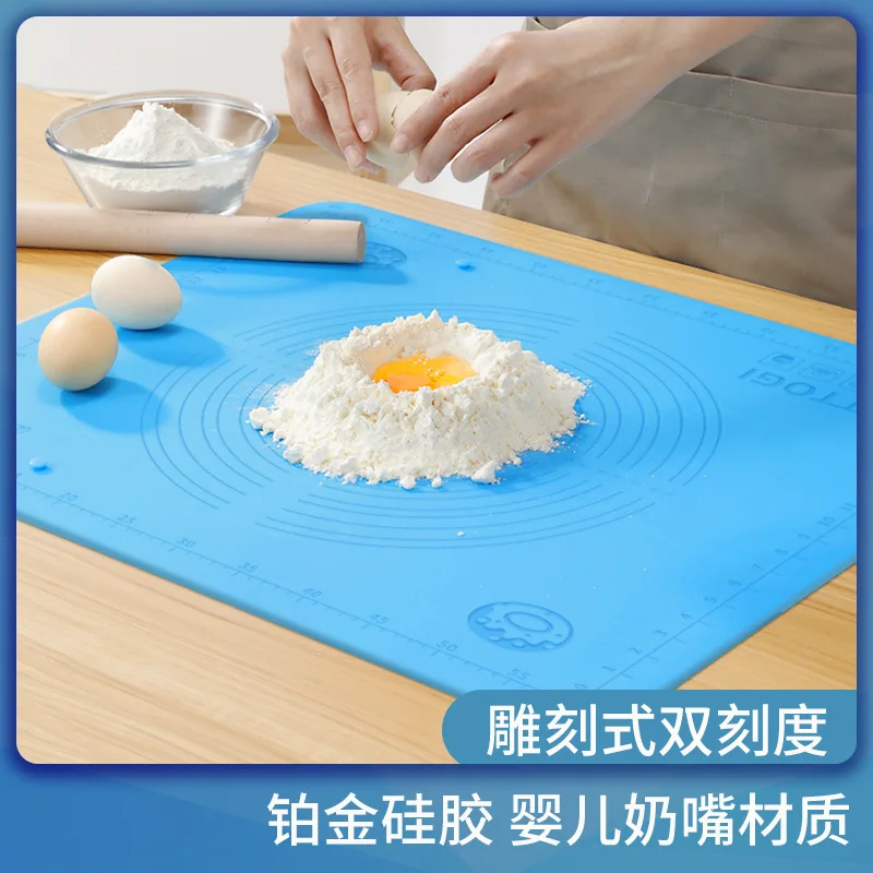 Silicone Dough Mat, Thickened Food-Grade Baking Mat, Heat-Resistant Rolling Mat for Home Baking