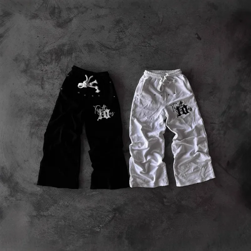 

Y2k Baggy Sweatpants Ropa Hombre Pants De Hombre Black Брюки Мужские Calças Masculinas 남성 바지 Man Fashion Streetwear Clothing