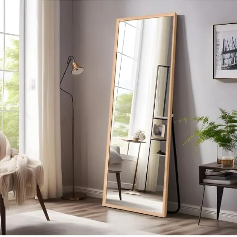 

Full Length Mirror Floor Mirror with Standing Holder Bedroom/Locker Room Standing/Hanging Mirror Dressing