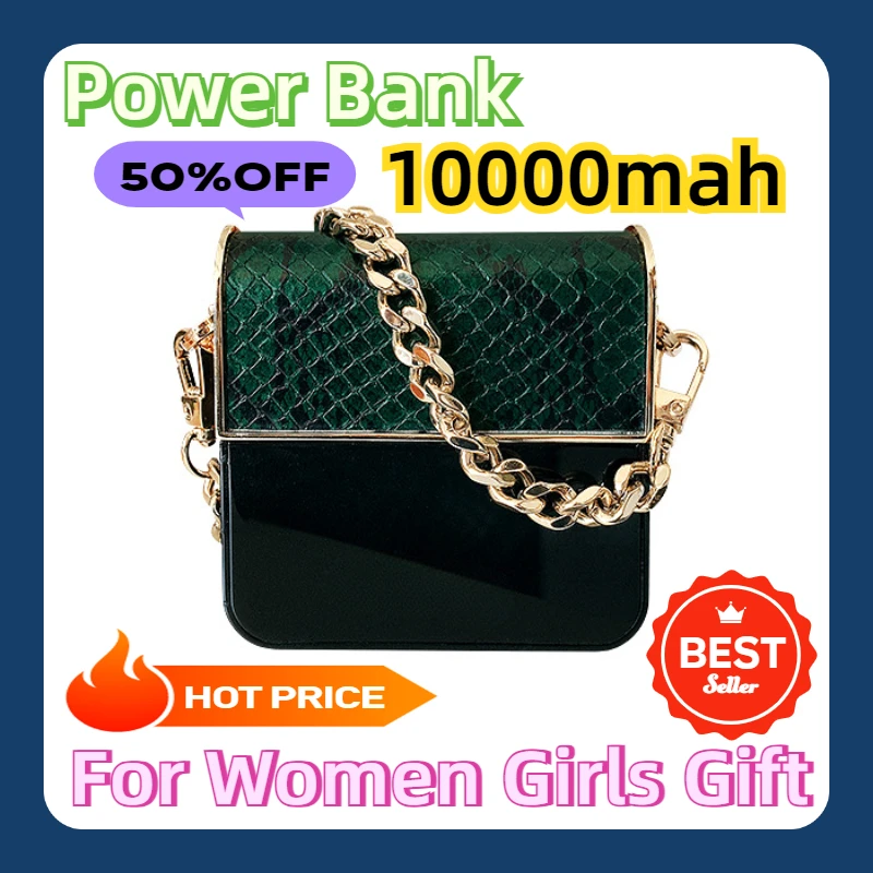 For Women Girls Gift 2024 New Hand Bag Usb Power Bank 10000mah Large Capacity Portable Creative Phone Powerbanks