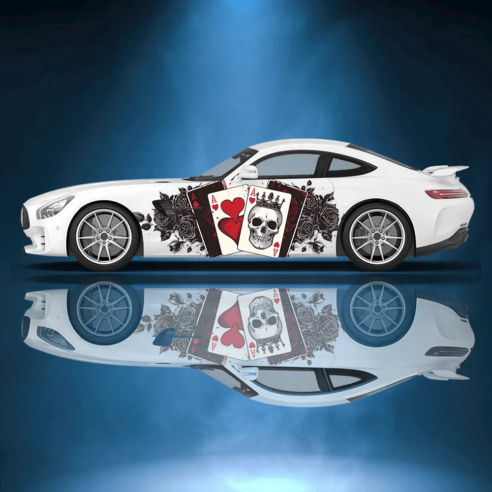 gothic-skull-and-rose-poker-car-vinyl-wraps-decal-self-adhesive-pvc-sticker-suitable-for-trucks-suv-decoration-auto-accessories