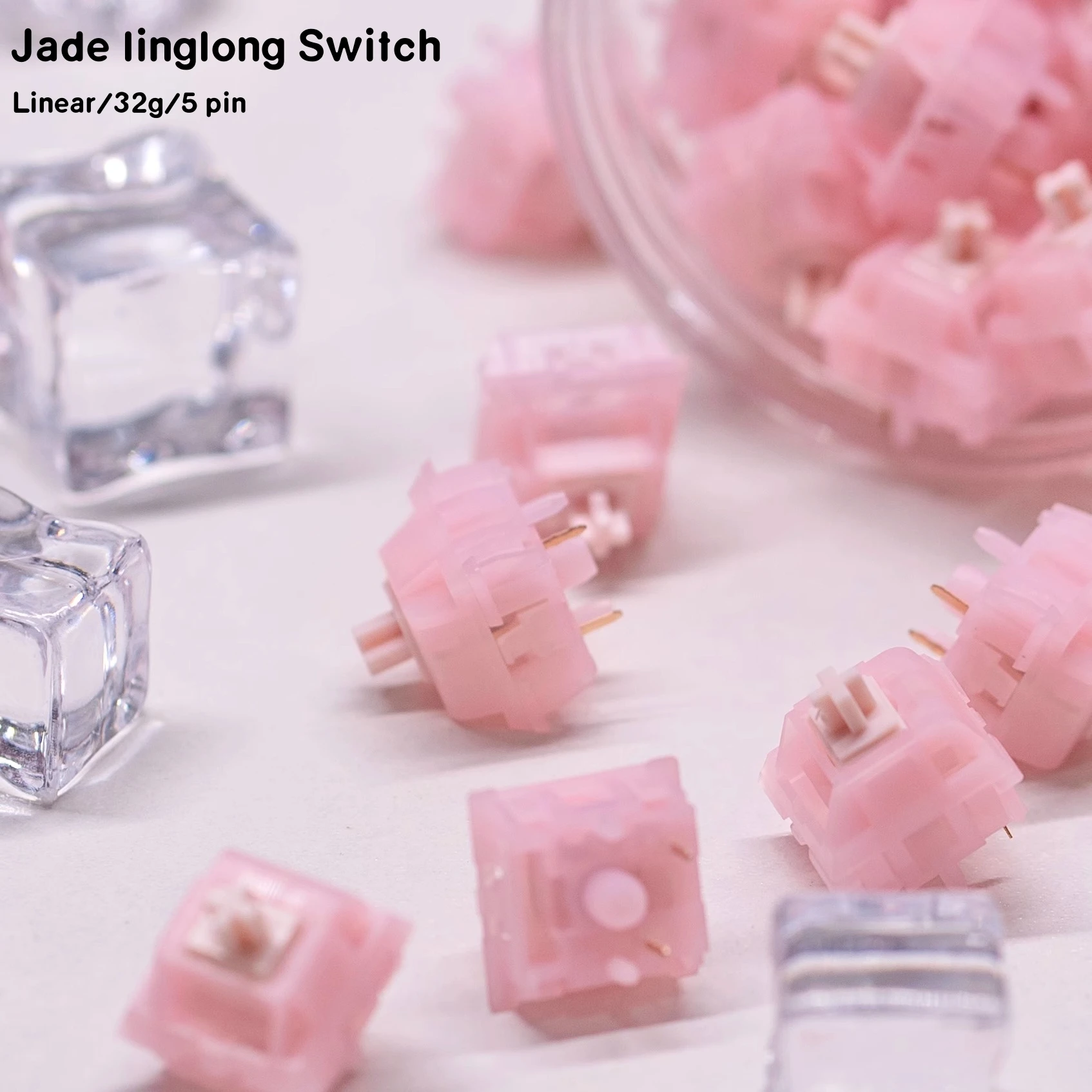 KeyGeek Switch Jade Linglong Mechanical Keyboard Switch 32g 5Pin For Office Typing Game Mechanical Keyboard Kit Custom Hot Swap