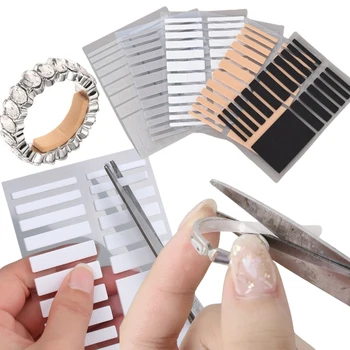 Anillo transparente de ajuste de tamaño interior para anillos de gran tamaño, anillo Invisible antipérdida, tensor fijo, pegatina reductora, 18 Uds.