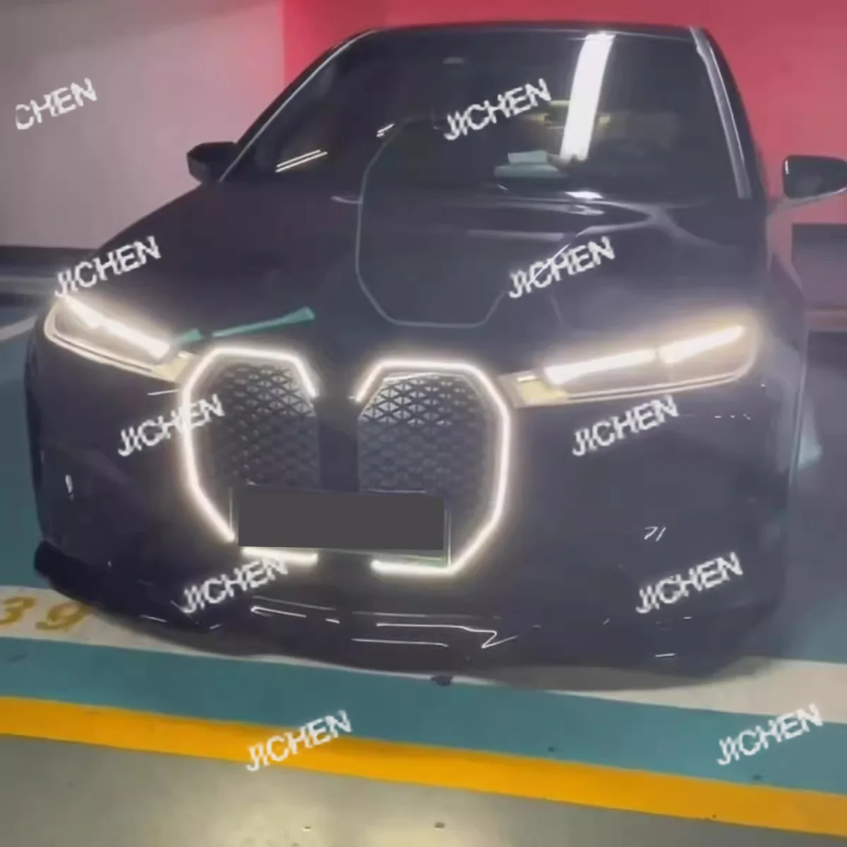 

Решетка радиатора автомобиля JC со светодиодной лампой для BMW IX 22-25, передний бампер, светящаяся сетка, маска, рамка