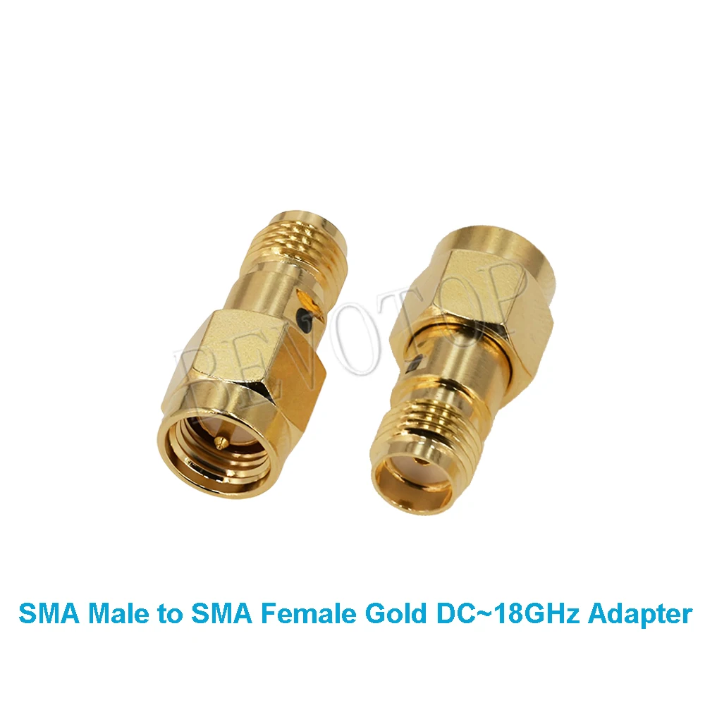 1PCS DC-18GHz SMA Adapter J-K Male Female RF Adapter 18G High Frequency Network Distribution Test Adapter Brass Gold Plated 50Ω