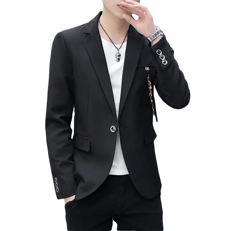 

High Quality Blazer Men's British Style Elegant Fashion Simple Business Elite Leisure Party Shopping Gentleman's Dressed Coat