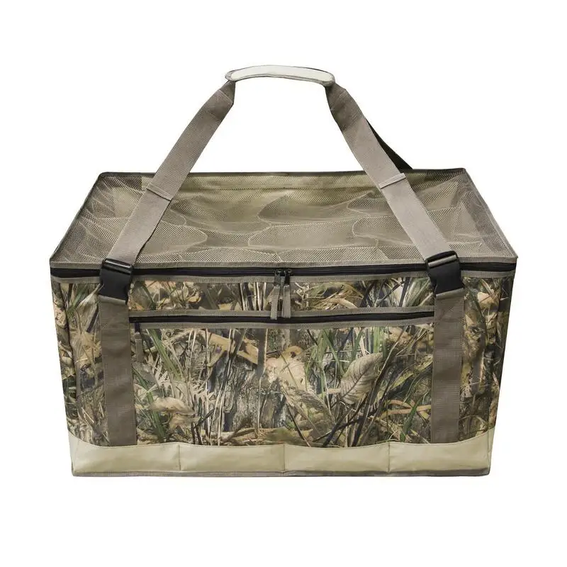 Slotted Decoy Bag 12 Slots Duck Hunting Decoy Storage Bag Bottom Drains Padded and Adjustable Shoulder Strap Camouflage Printing