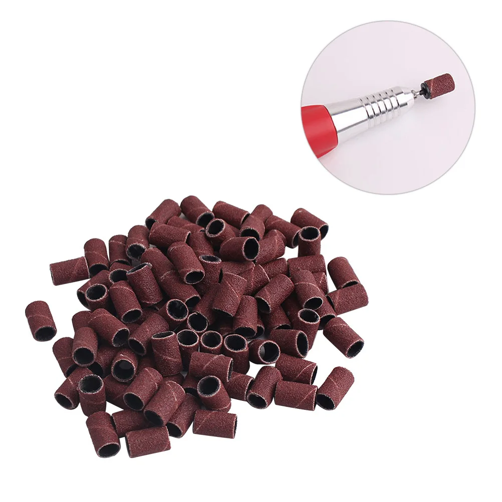 

200Pcs Sanding Bands Nail Drill Sanding Ring Corundum Grinding Head Polisher Manicure Pedicure Essential Nail Polisher