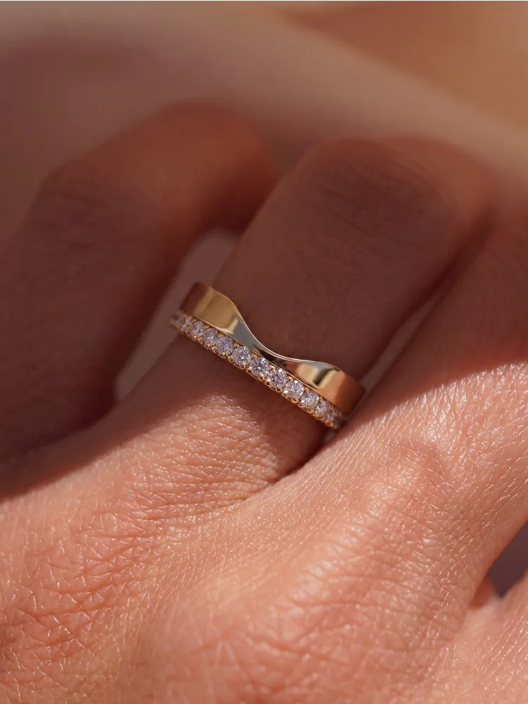 Einfacher Smile-Zirkon-Ring für Damen, 925 Sterling Silber, Verlobungs-, Jubiläums-, Hochzeits- und Party-Schmuck, Hochwertiger Edel-Schmuck – Detail 3