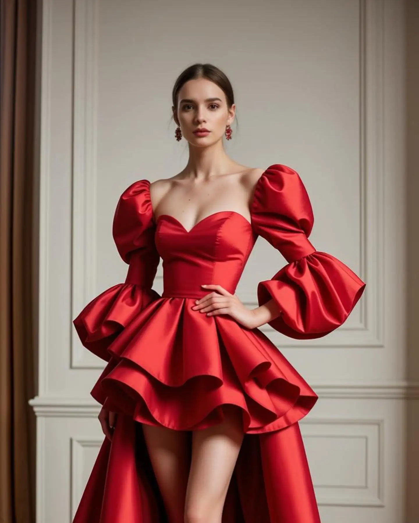 Dramatic High Low Red Prom Dresses 2024 New Silk Satin Sweetheart فساتين سهرة Women Formal Party Dress vestidos de fiesta Custom