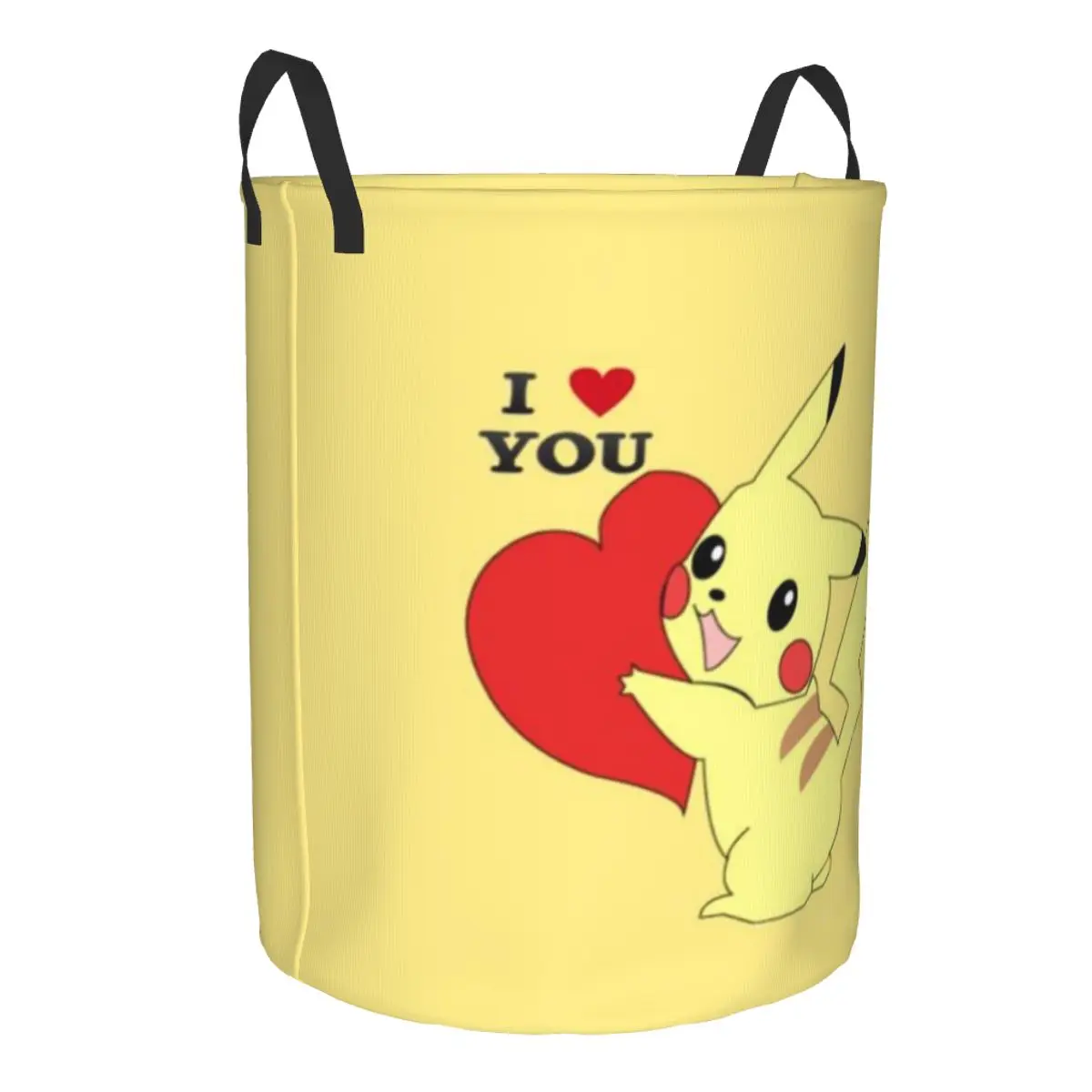 Custom I Love P-Pikachus Laundry Basket Collapsible Large Capacity Clothing Storage Bin Baby Hamper