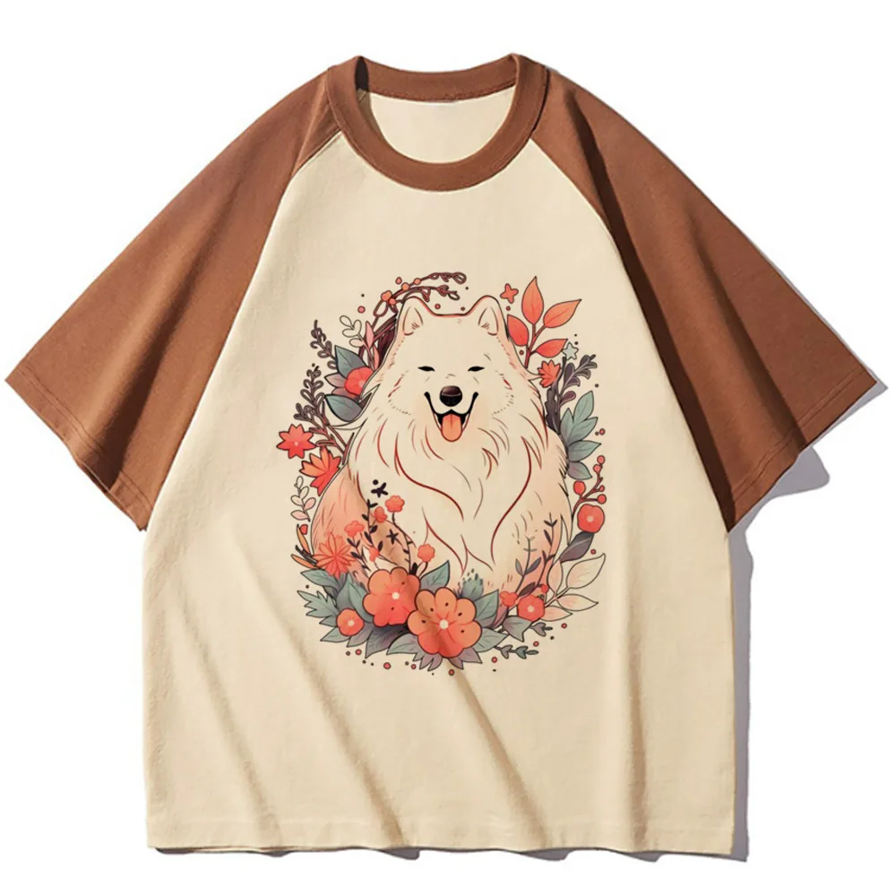 Samoyed top women funny tshirt girl manga 2000s streetwear clothing