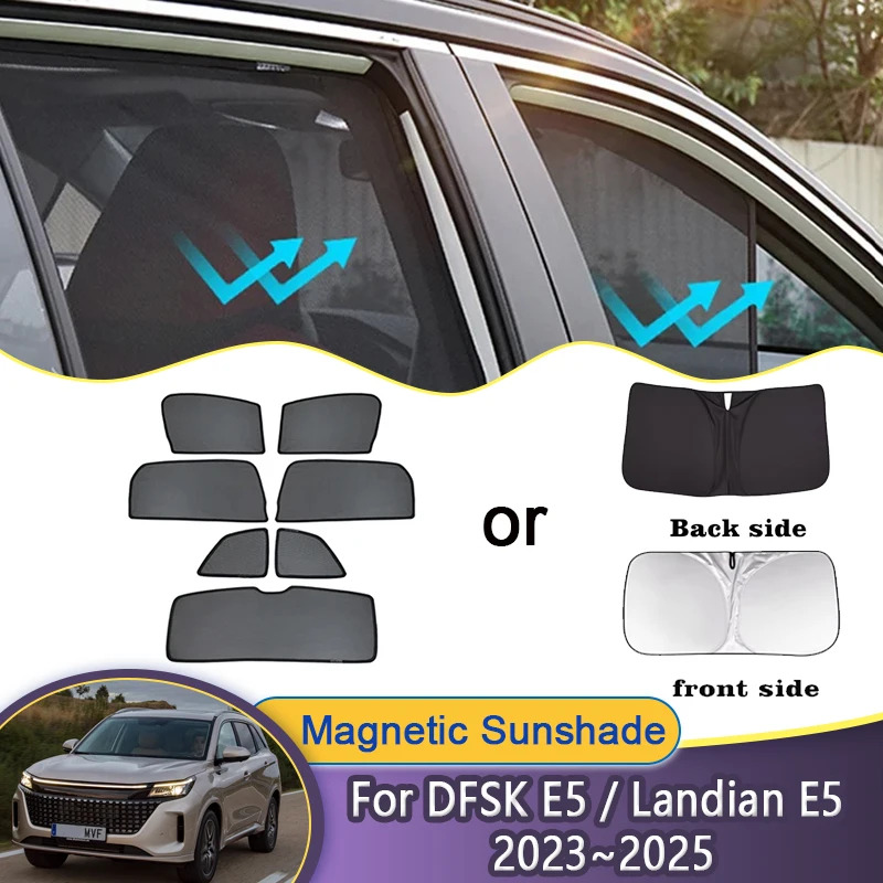 

Автомобильные сетчатые солнцезащитные козырьки для DFSK E5 Landian E5 NEV 2023 2024 2025, солнцезащитный крем, магнитное окно, солнцезащитный козырек, шторы, автомобильные аксессуары