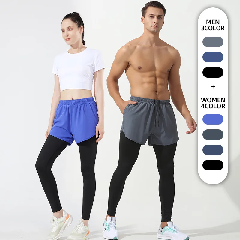 

Unisex 2 in 1 Compression Tights Performance Running Fitness Basketball Sports Training Trousers quick-dry and breathable