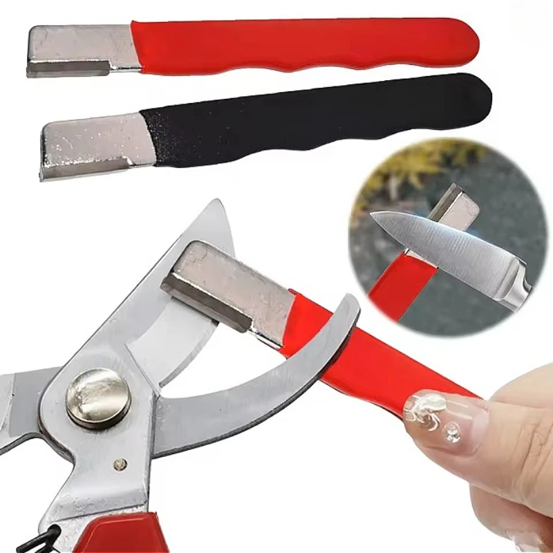Affûteur de couteaux Portable avec couvercle, outils de jardin, affûteur de lames, pierre à aiguiser de poche en acier inoxydable pour cuisine et jardin
