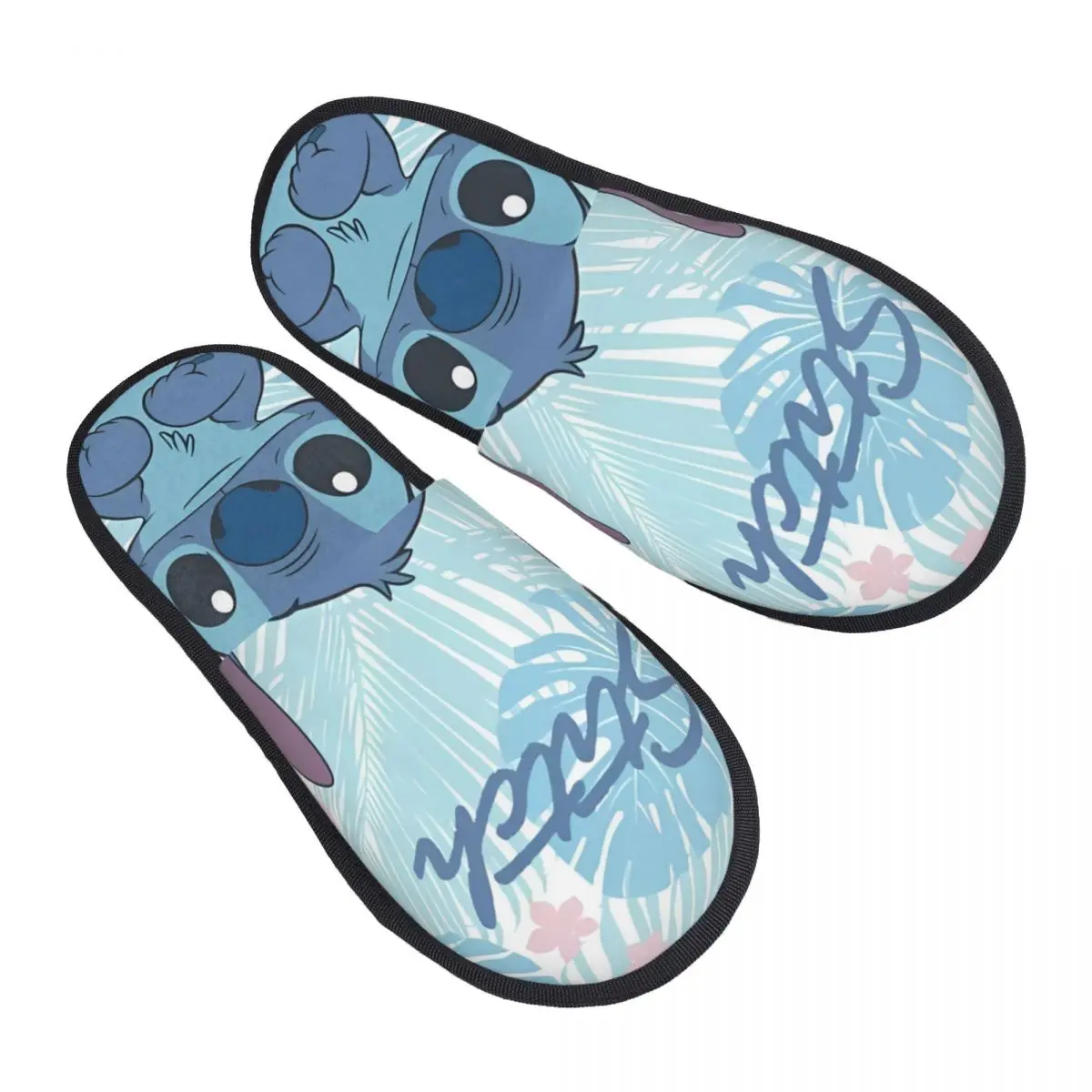 Stitch Hawaiian Winter Slippers Indoor Soft Memory Foam Slides Non Slip
