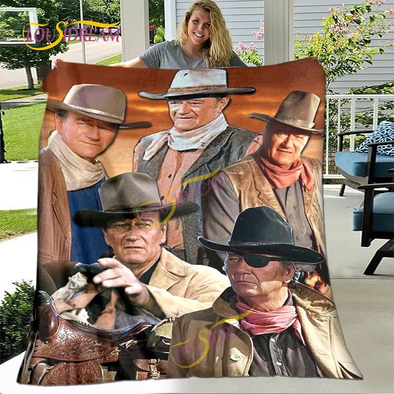 American cowboy star John Wayne blanket super soft Marion Michael Morrison blanket home bedroom washable warm lazy blanket