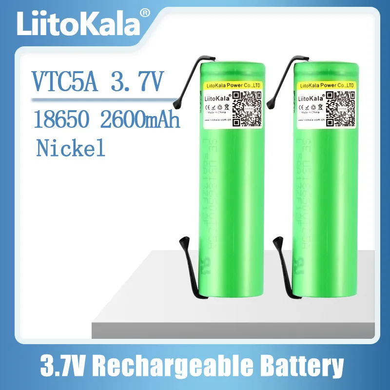 Liitokala vtc5a 2600mah Lithium batterie 30a Entladung vtc5 Batterien DIY Nickel platten