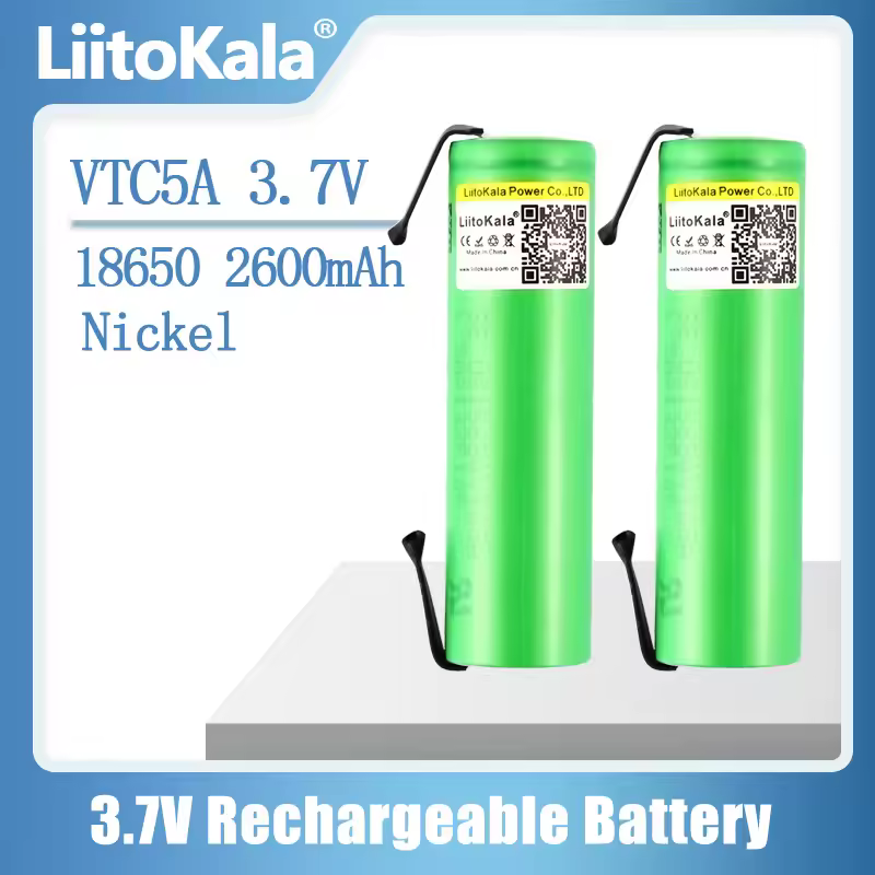 Liitokala VTC5A-N Max 40A Pulse 60A Original 3.6V battery 18650 rechargeable VTC5A 2600mAh High Drain 40A Battery Похожие на AliExpress