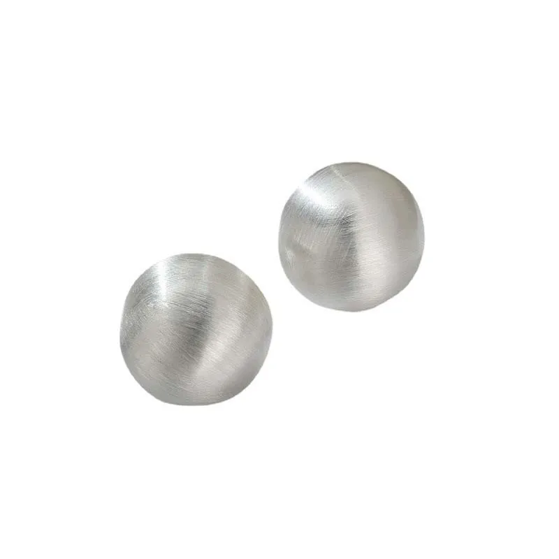 Fashion Metal Brushed Frosted Semicircle Stud Earrings for Women Vintage Gold Color Round Ball Temperament Earrings Jewelry Gift image 6
