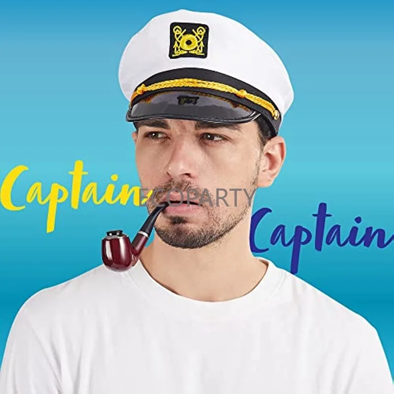 

Набор аксессуаров для костюма капитана: фуражка моряка, шляпа капитана корабля с фальшивой петлей, морская фуражка, аксессуар для морского костюма, тематический аксессуар для костюма.