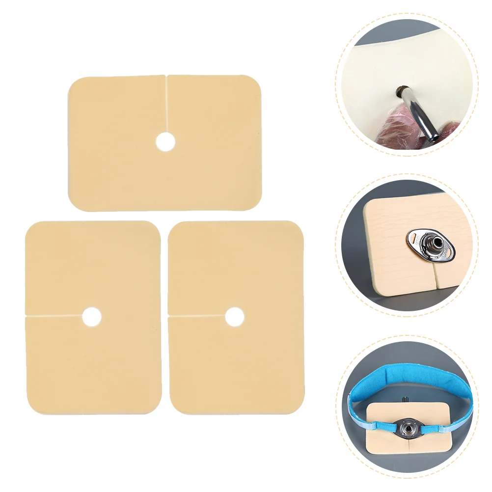 3 Pcs Tracheostomy Dressing Pads Catheter Strap Small Pad Stat Lock Sterile Tracheostomy Fixator Foam Mat Tracheal Hospital