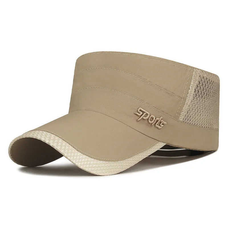 

2025 New Summer Breathable Mesh Flat Caps For Men Personality Embroidery Military Hats Camping Fishing Hat Golf Cap Snapback Cap