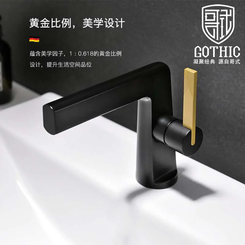 

Bathroom Sink Faucet North Europe Light Luxury Brass Black Brushed Gold Basin Faucet Cold And Hot Washbasin Face Basin Mixer Tap