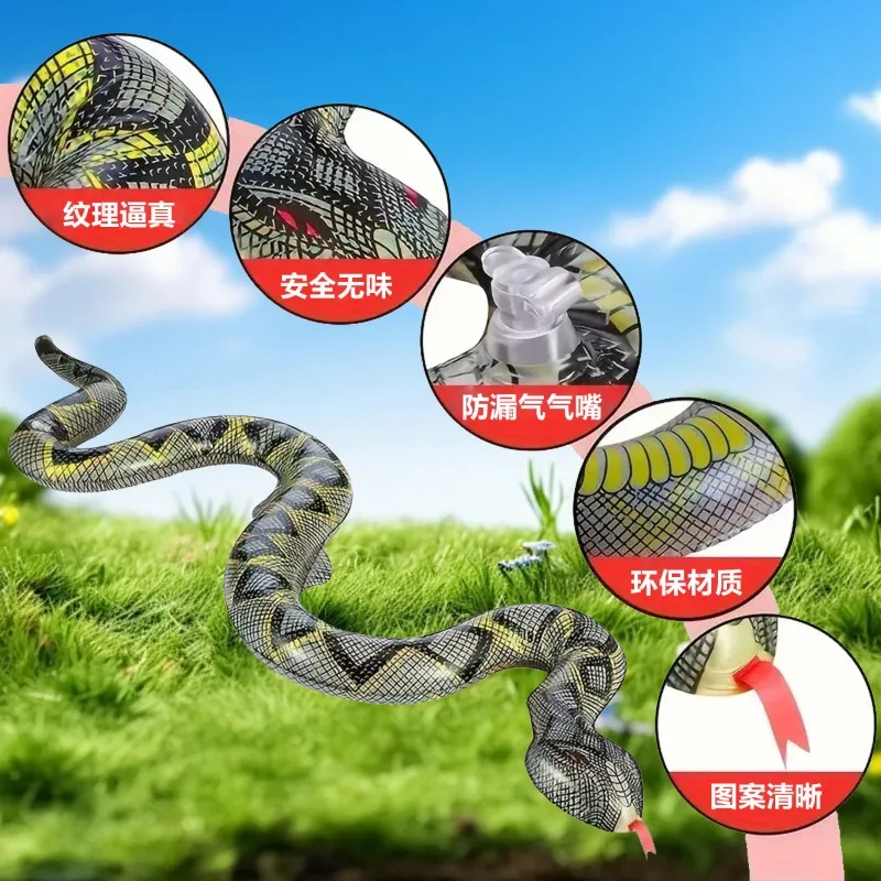 模擬PVC製インフレータブルおもちゃ 動物のヘビ 屋外ガーデン芝生パーティーデコレーション小道具 スイミングプール 面白いインフレータブルモデル