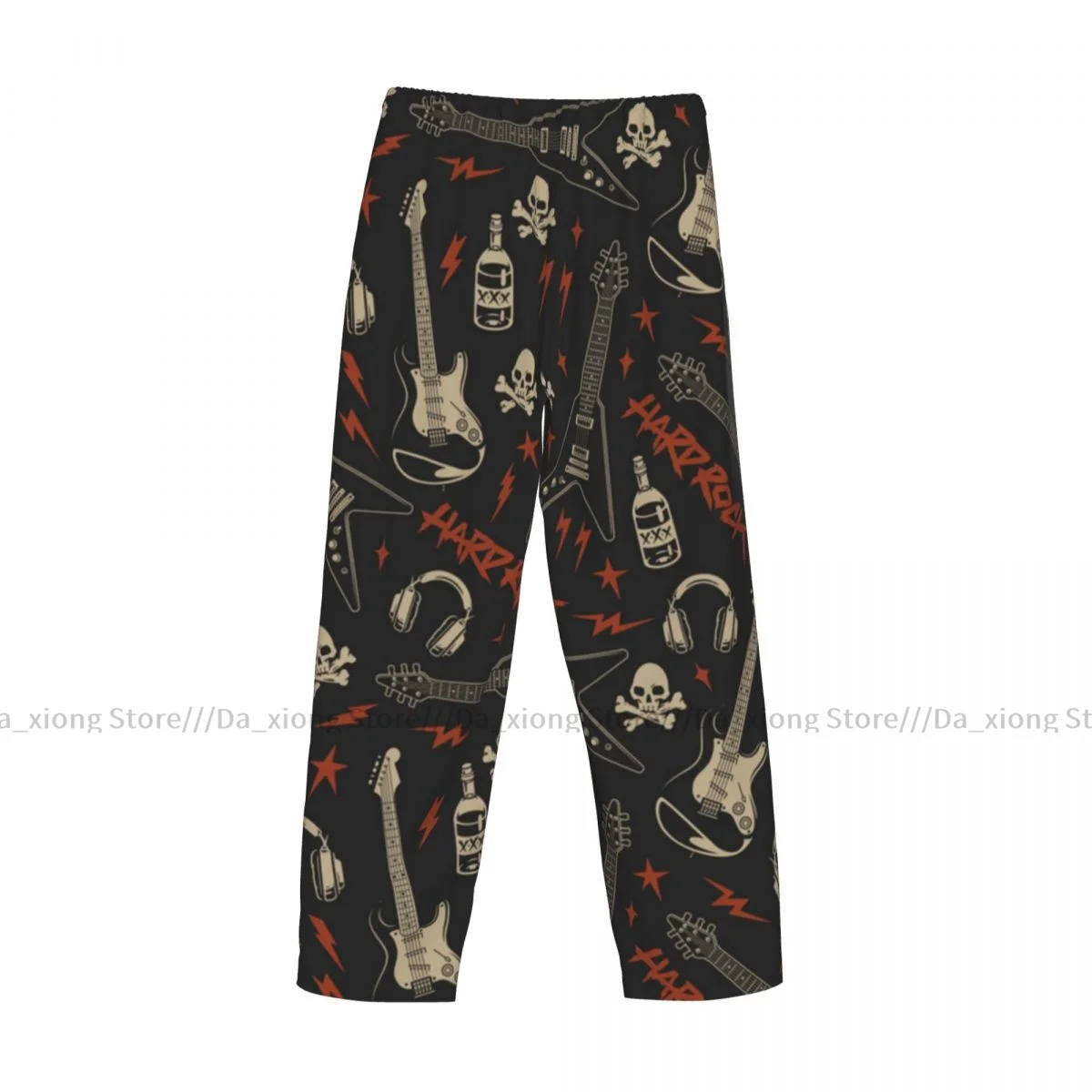 Men\'s Casual Pajama Sleeping Pants Hard Rock Pattern Lounge Loose Trousers Comfortable Nightwear