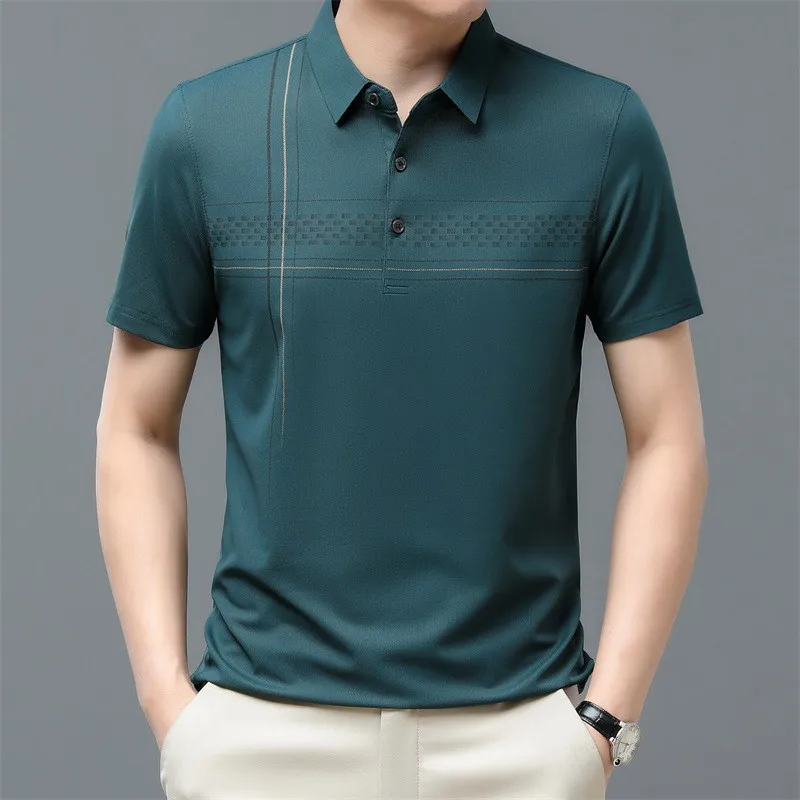 New Fashion Brand Men's Polo Shirt Striped Short Sleeve Summer Clothing Streetwear Korean Style Polo Shirt for Men Tops