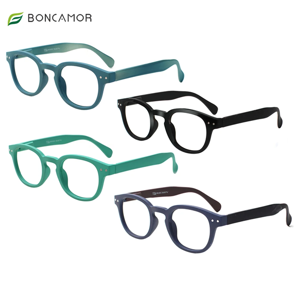 

Boncamor Reading Glasses Spring Hinge Blue Light Blocking Men Women with Frame Decorative Eyeglasses Prebyopia Optical Eyewear