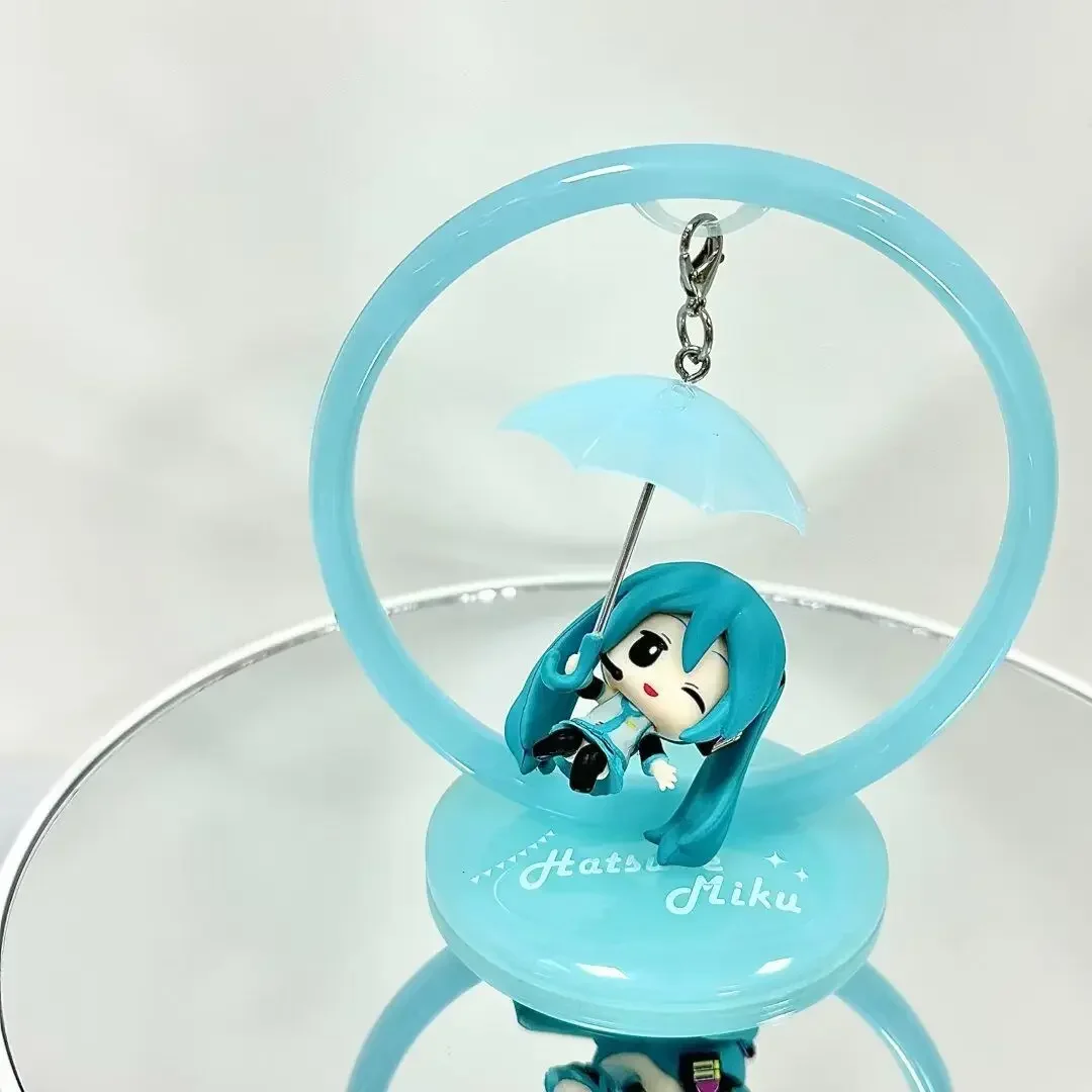 Nowa wersja Q 12CM Anime Hatsune Miku Parasol Piękna dziewczyna Seria PVC Figurka akcji Model Zabawki dla dzieci Lalka Ozdoby Fani Prezenty