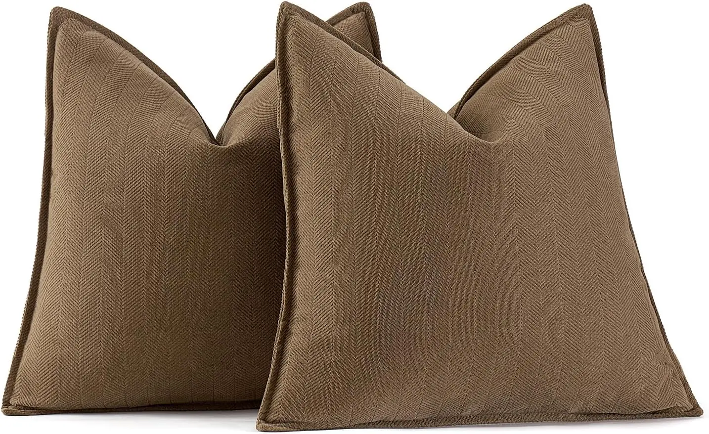 

Pa Of 2 Dark Brwon Decorative Pillow Covers 20X20 H Soft Chenille Luxurious Couch Throw Pillows Farmhouse Cushion Covers With
