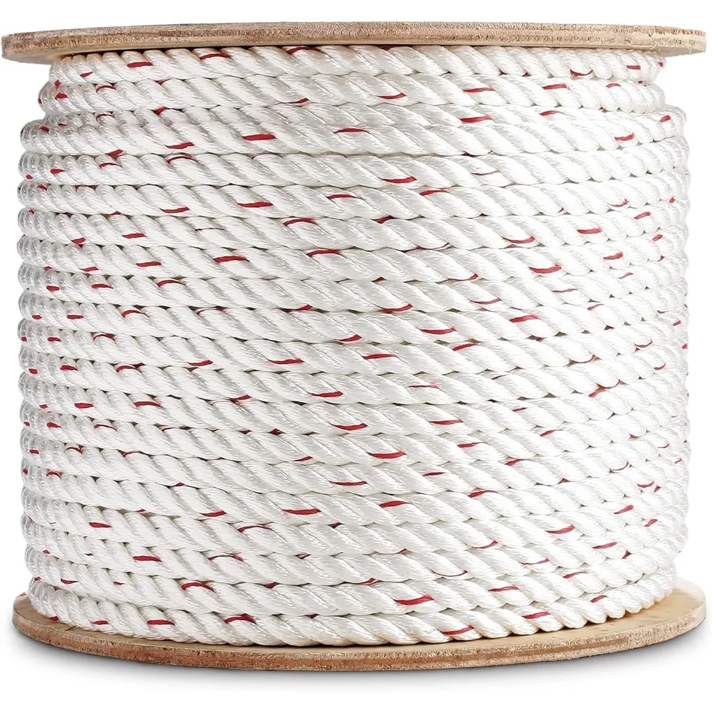 

3/8 inch by 600 feet Twisted Poly Dacron Rope I 3-Strand w/Polyolefin Core Rope I High Strength Polyester I Multipurpose Bull