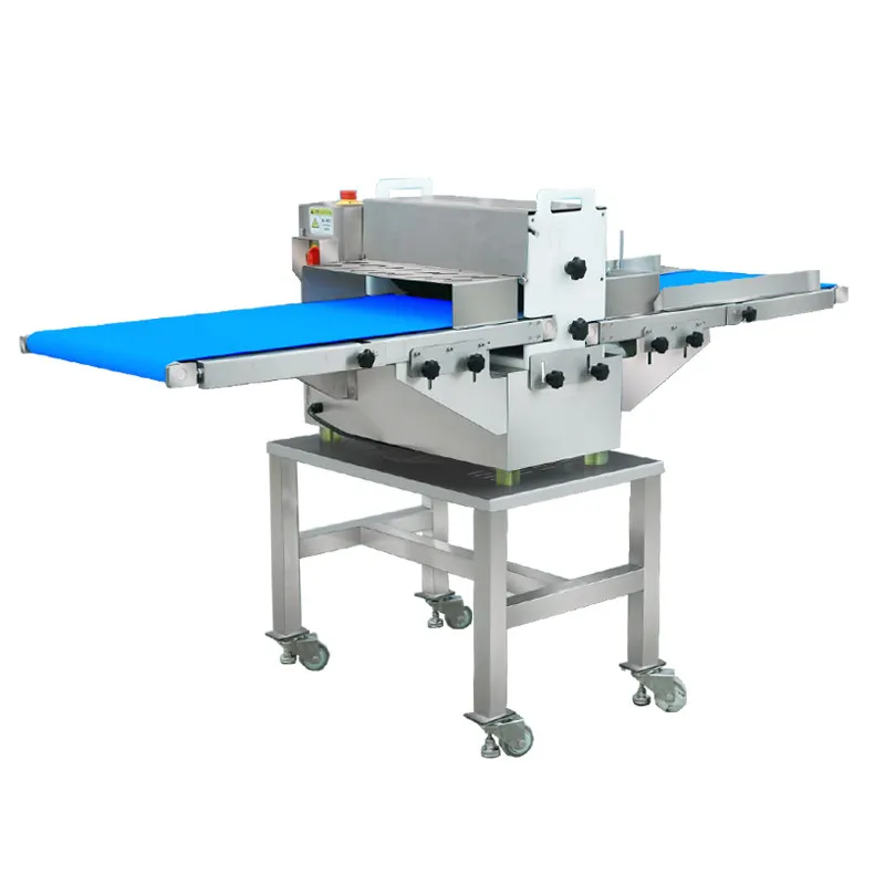 &* Commercial Automatic Fresh Meat Strip Cutting Machine Adjustable Width For Sausage Ham Processing Plant & Central Kitchen