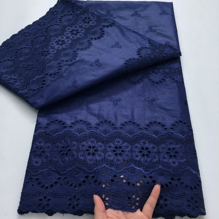 

Nigerian Dry Cotton Lace Fabric High Quality 5 Yards Embroidered African Cotton Lace Fabric 2025 Wedding Dress for Women A4274