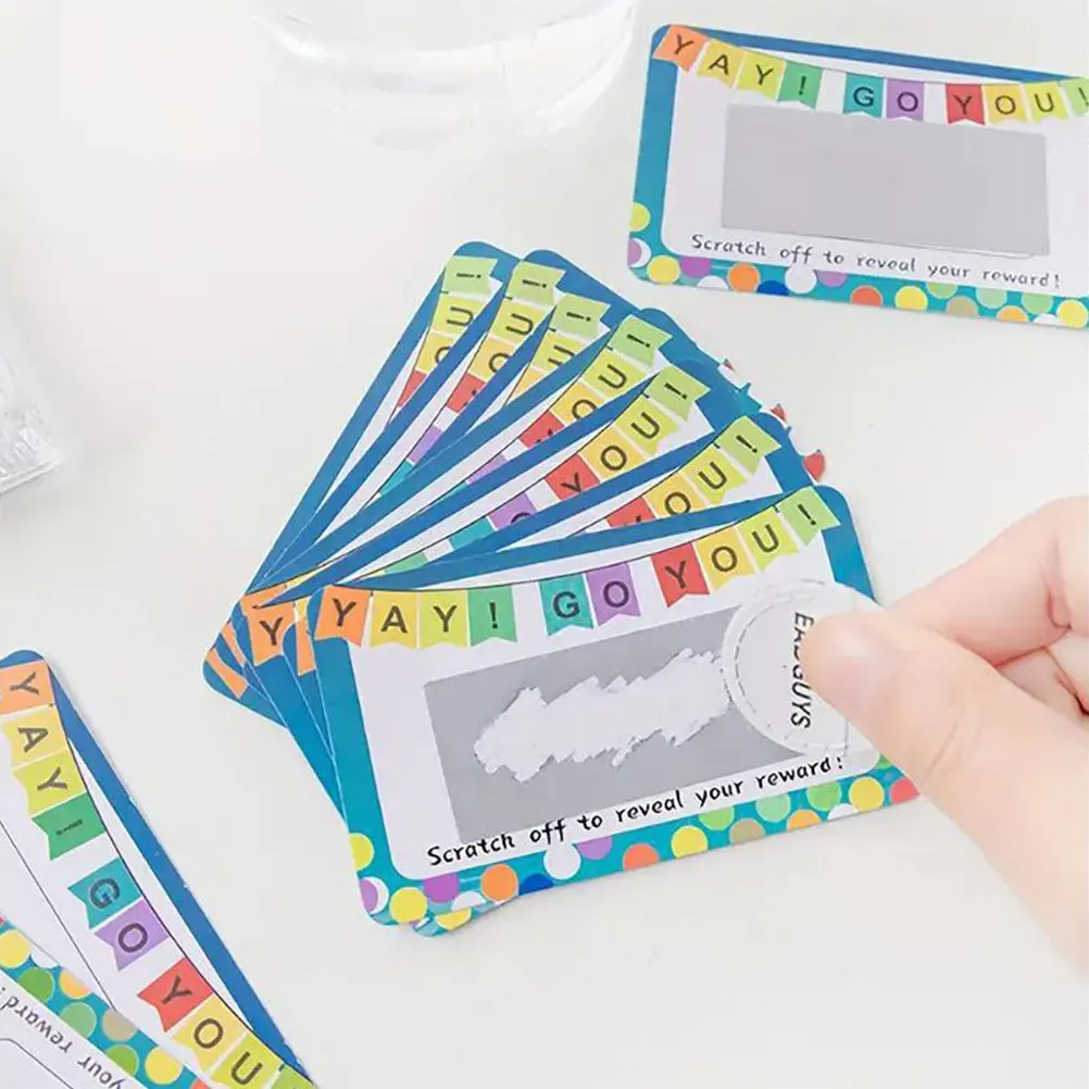 

50 Sheets Blank Card Scratch Off Student School Supplies Teachers DIY Party Fun Mini Cards Concert Ticket Surprise