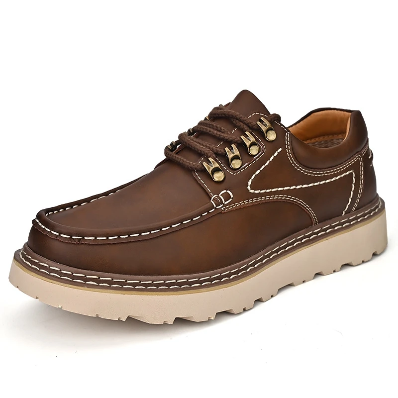 Autumn Genuine Leather Oxford Shoes Casual Business Shoes for Men Dress Tenis De Hombre British retro outdoor work shoes