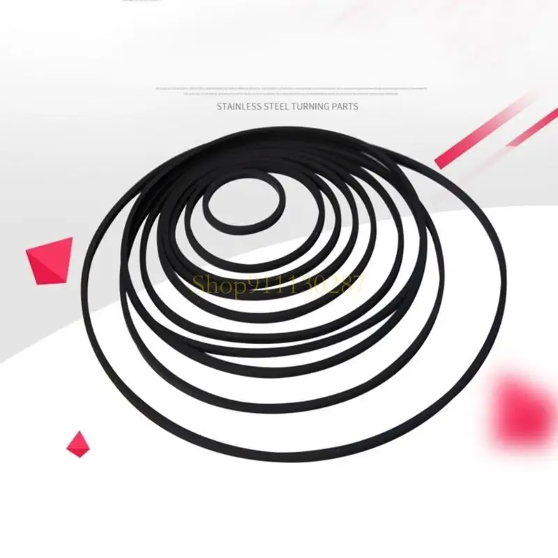 

J1HC 5PCS 1.2mm Square Folded Rubber Belt for Recorders Universal 41-190mm