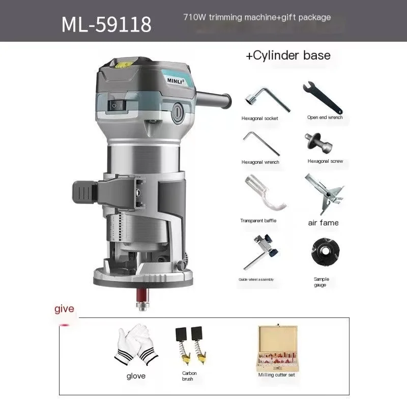 710w elektrische Trimmer Fräser Holz fräsmaschine Tischlerei manuelle Trimm werkzeuge Holz bearbeitung Laminat Trimmer Tupia Elektro werkzeuge