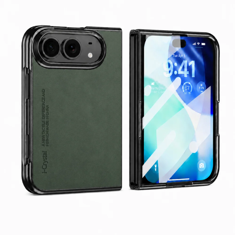 Luxuriöse Handyhülle aus mattem Wildlederimitat mit Silikon für iPhone Duo, weiche, stoßfeste Schutzhülle, faltbare Abdeckung für iPhone Duo.