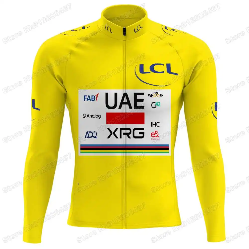 2025 الإمارات العربية المتحدة فريق الدراجات جيرسي مجموعة الصيف الشتاء فرنسا TDF Tadej Pogaارية الدراجات ملابس الرجال الطريق دراجة سترة دعوى مريلة الجوارب