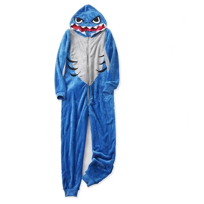 

Onsies Coral Velvet Winter Pajama With Hat Zipper Sleep Men Women Onesie Cartoon Animal Jumpsuit Nighty