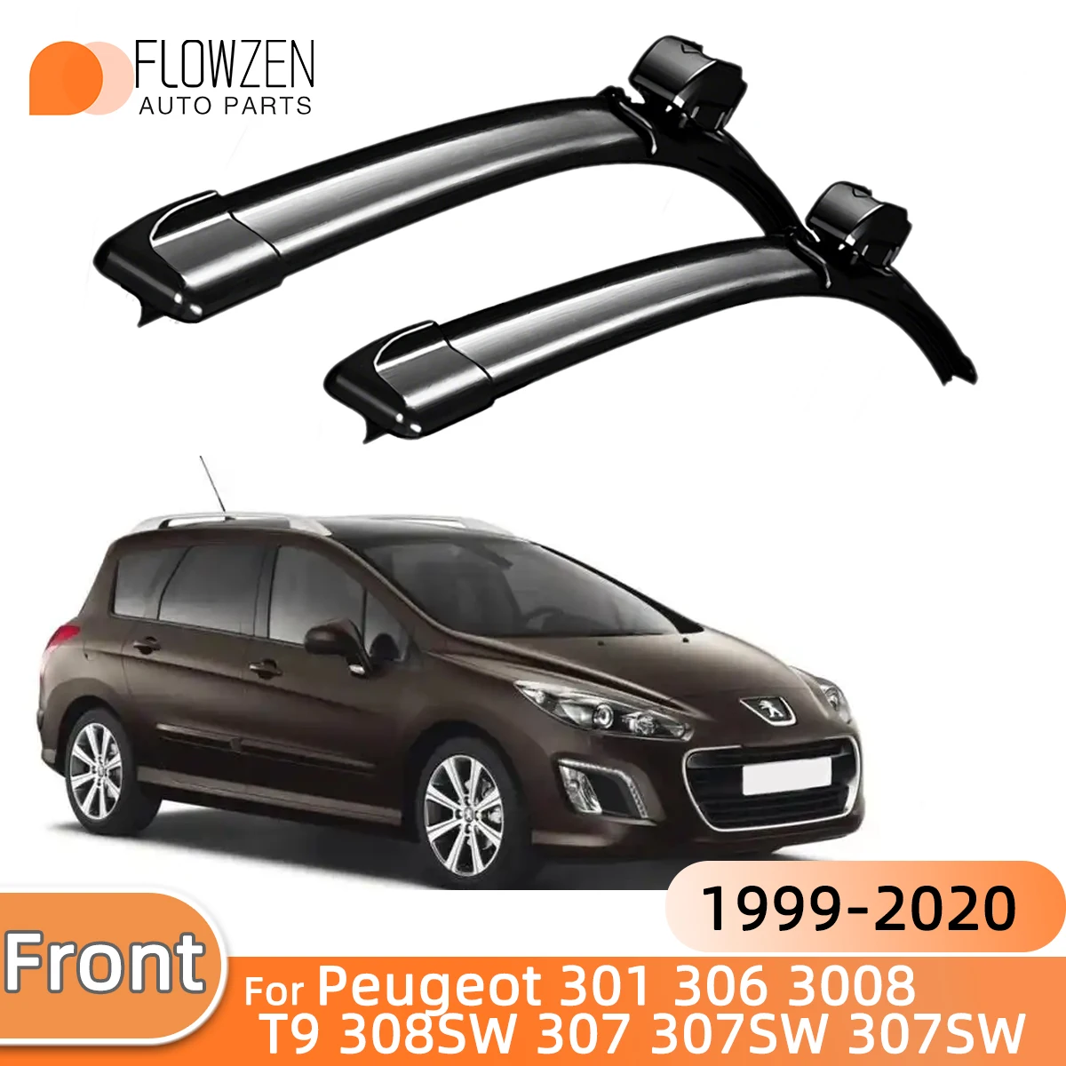 2PCS Auto Wischer Klingen für Peugeot 301 306 3008 T9 308SW 307 307SW 307SW 1999-2020 Front wischer Windschutzscheibe Windschutzscheibe Fenster