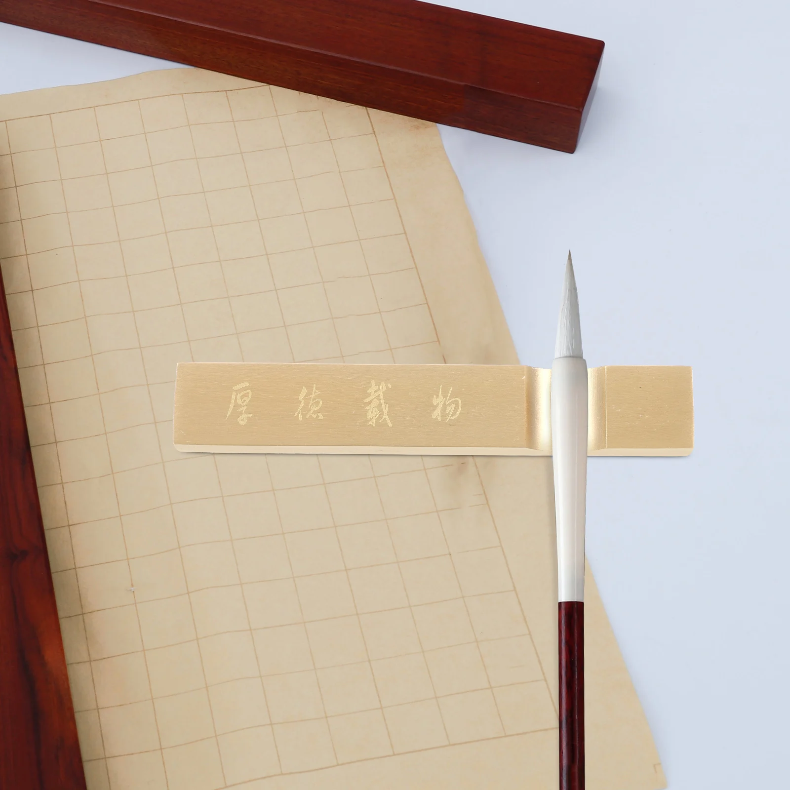 Paperweight Calligraphy Practice Rectangular Durable Smooth Edge Metal Stationery Supplies Writing Tool Art Goods