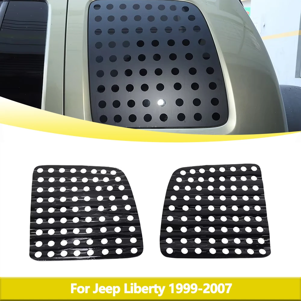 Car Rear Window Glass Panel Sunshade Sticker Trim Cover for Jeep Liberty 1999-2007 Decoration Decal Exterior Accessories PVC