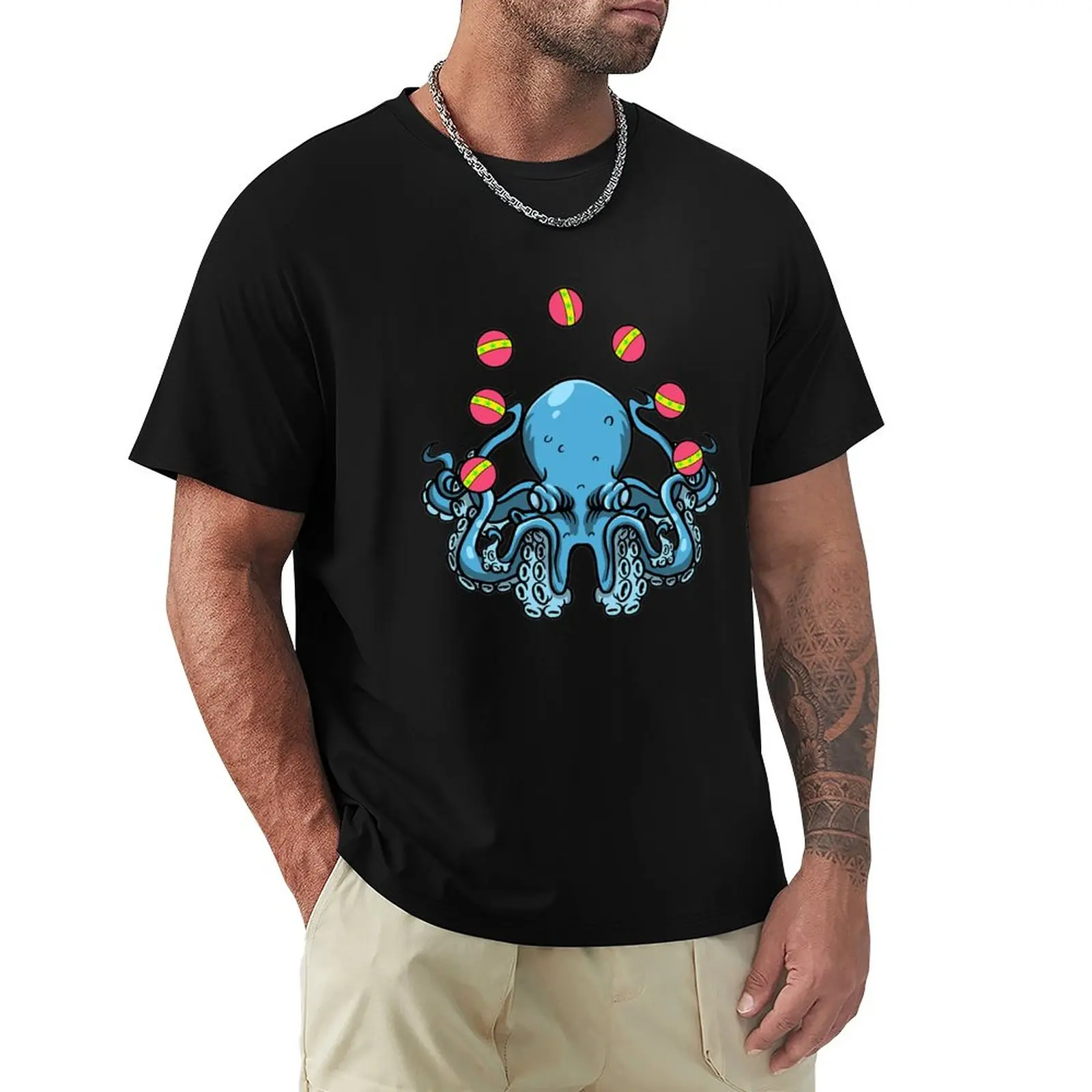 Juggling Octopus Juggler Circus Gift Juggle Artist T-Shirt plus size tops animal prinfor boys mens cotton t shirts