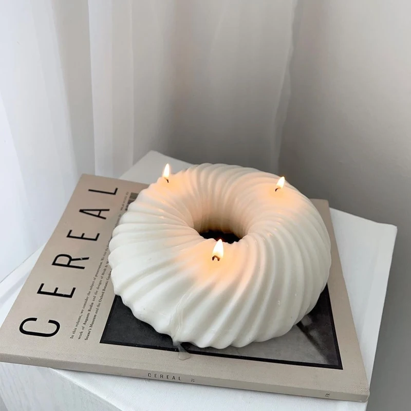 Big Donut shape Silicone Candle Mold Handmade Chocolate Cookie Biscuit Baking Molds Cube Plaster Epoxy Resin Molds Acrylic mold